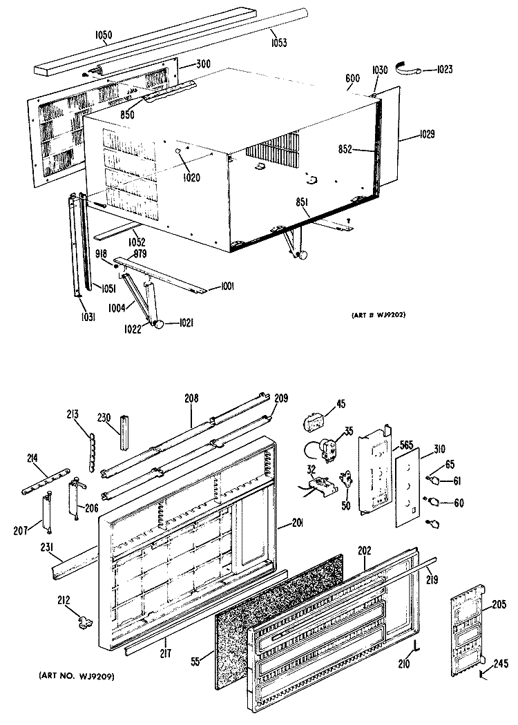 Section Diagram and Parts List for KL919DME1  Hotpoint Air Conditioner