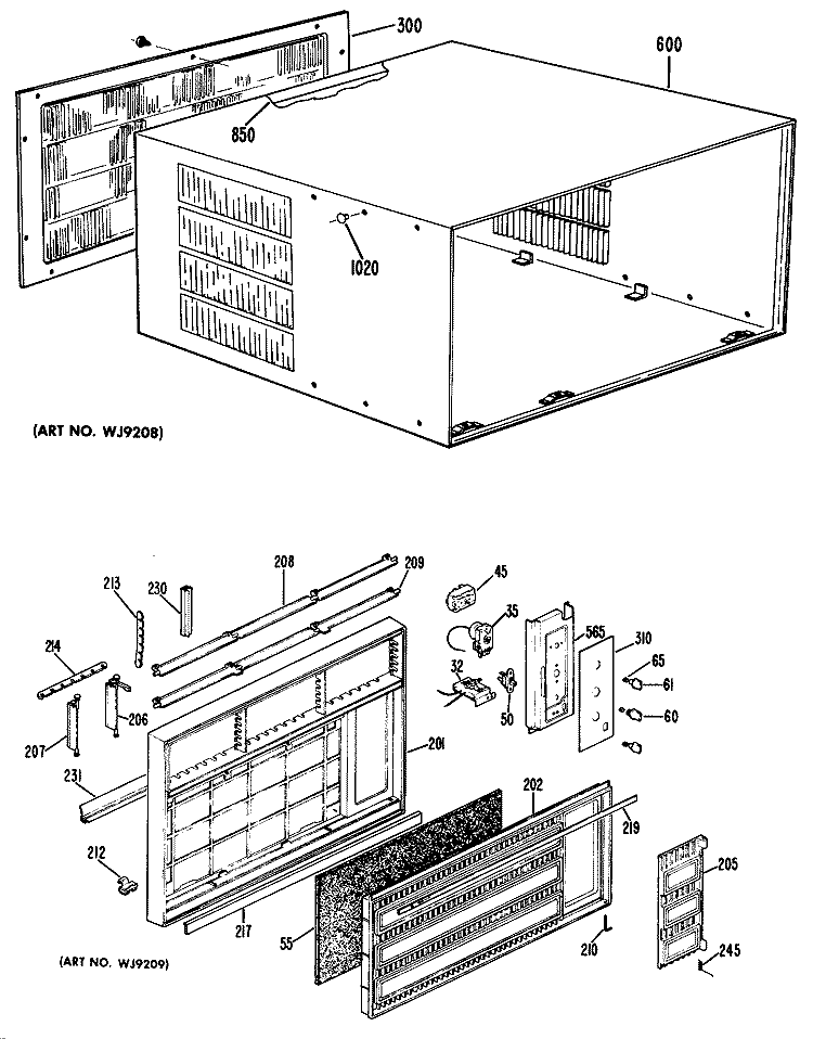 Section Diagram and Parts List for KMN15DAE2  Hotpoint Air Conditioner
