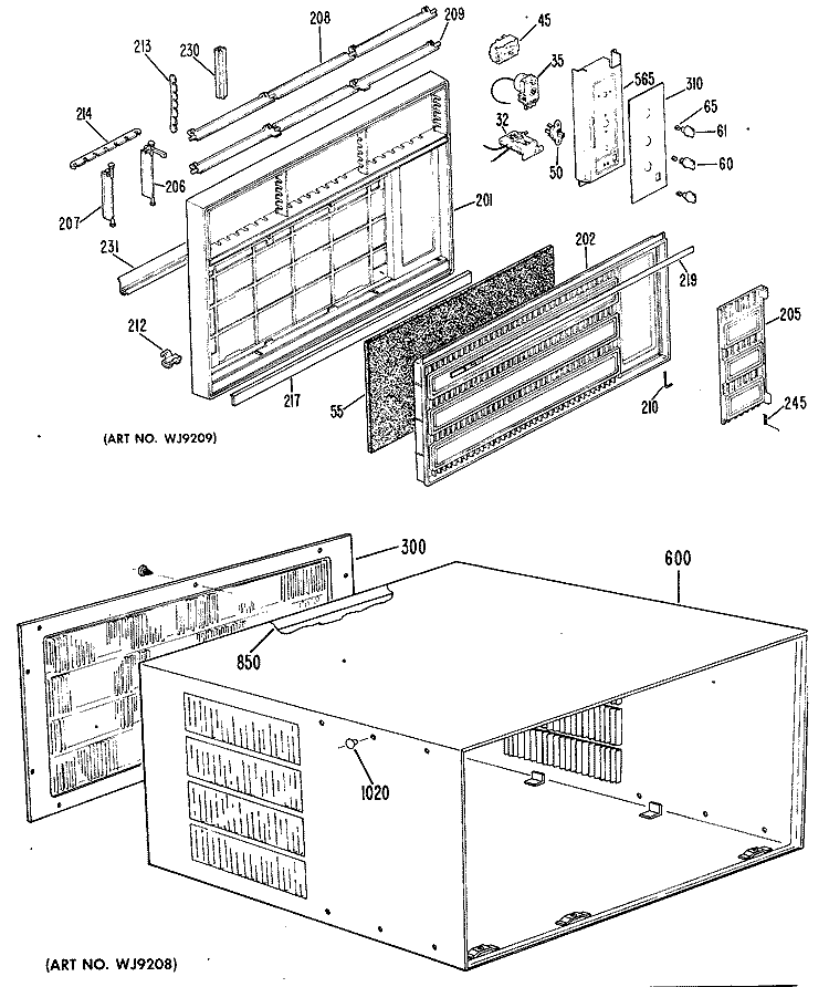 Section Diagram and Parts List for KM912DMW2  Hotpoint Air Conditioner