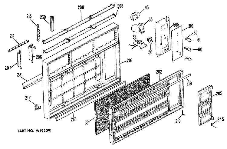 Section Diagram and Parts List for KLN18DAG2  Hotpoint Air Conditioner