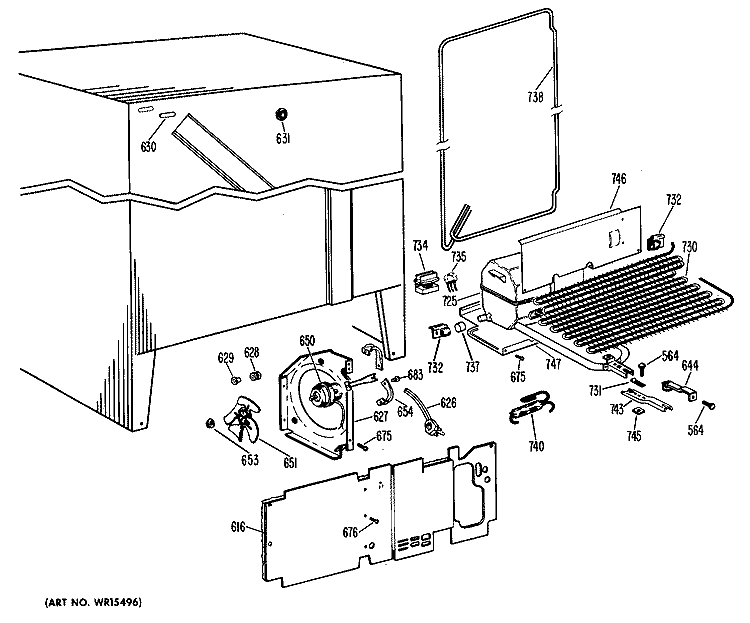 Section Diagram and Parts List for CSF20ECC  Hotpoint Refrigerator