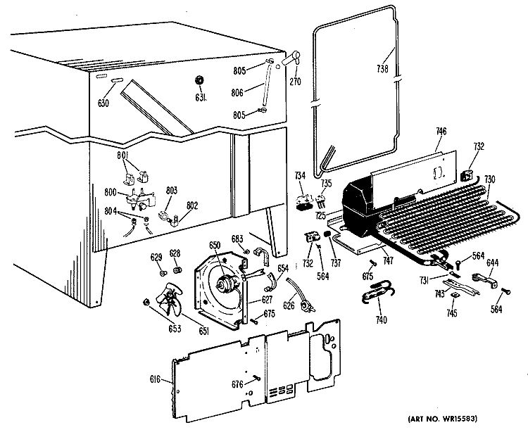 Section Diagram and Parts List for CSF22TCB  Hotpoint Refrigerator