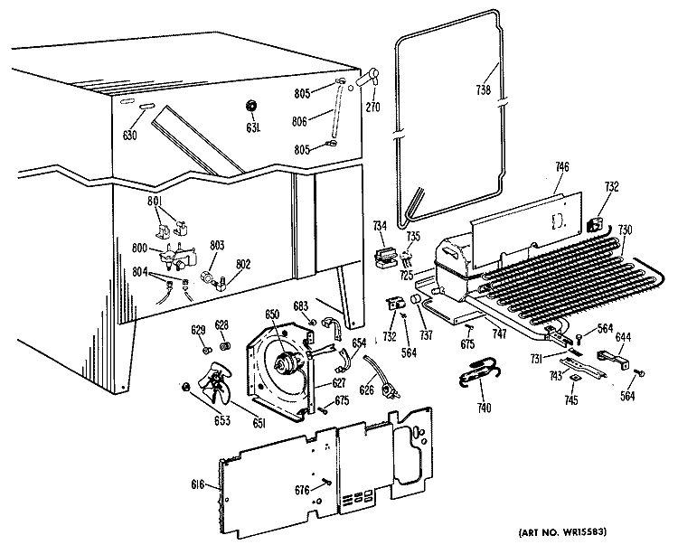 Section Diagram and Parts List for CSF24DCM  Hotpoint Refrigerator