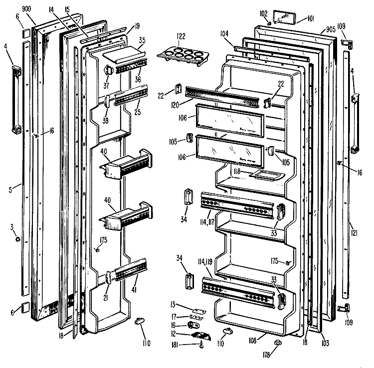 Section Diagram and Parts List for CSF20ECM  Hotpoint Refrigerator