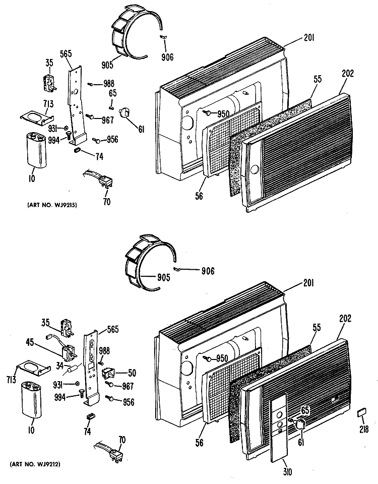 Section Diagram and Parts List for KT104FSL1  Hotpoint Air Conditioner