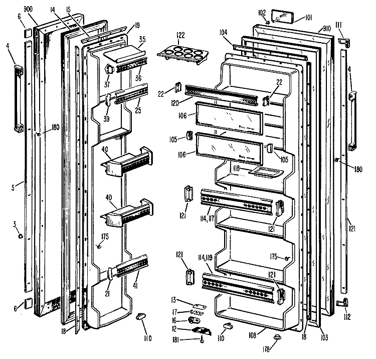 Section Diagram and Parts List for CSX22EFB  Hotpoint Refrigerator