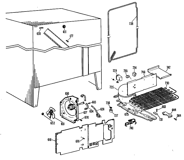 Section Diagram and Parts List for CSX22EFB  Hotpoint Refrigerator