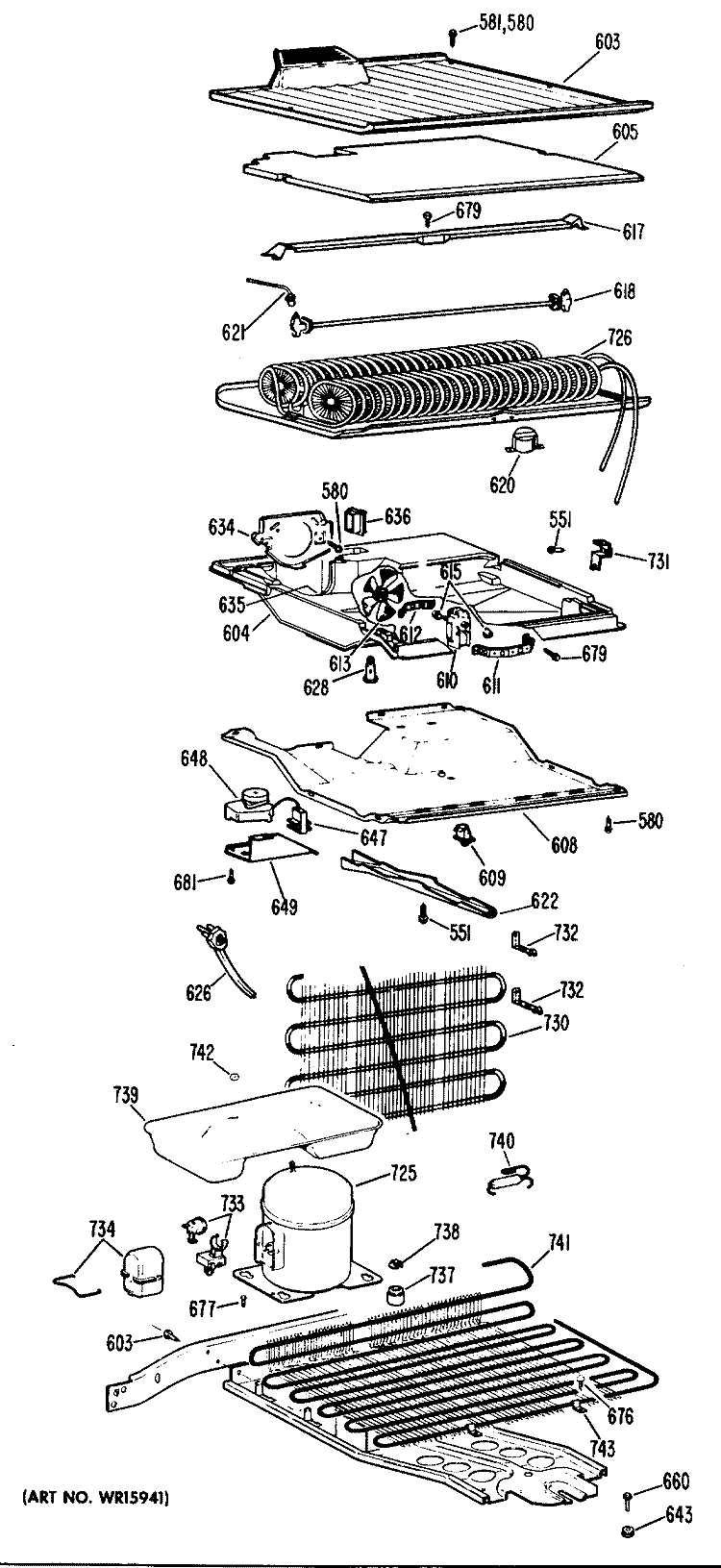 Section Diagram and Parts List for CTF16EGC  Hotpoint Refrigerator