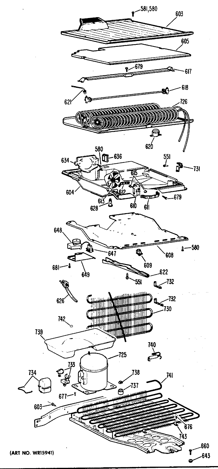 Section Diagram and Parts List for CTF16GGB  Hotpoint Refrigerator