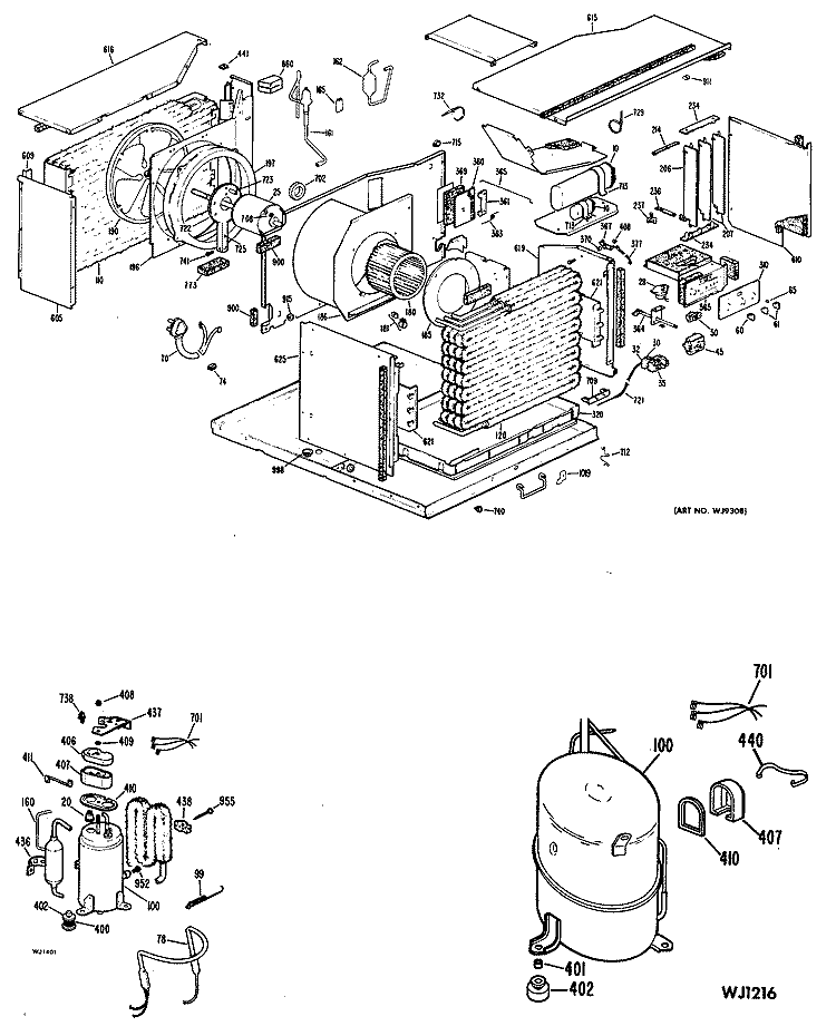 Section Diagram and Parts List for KXN30W3X1  Hotpoint Air Conditioner