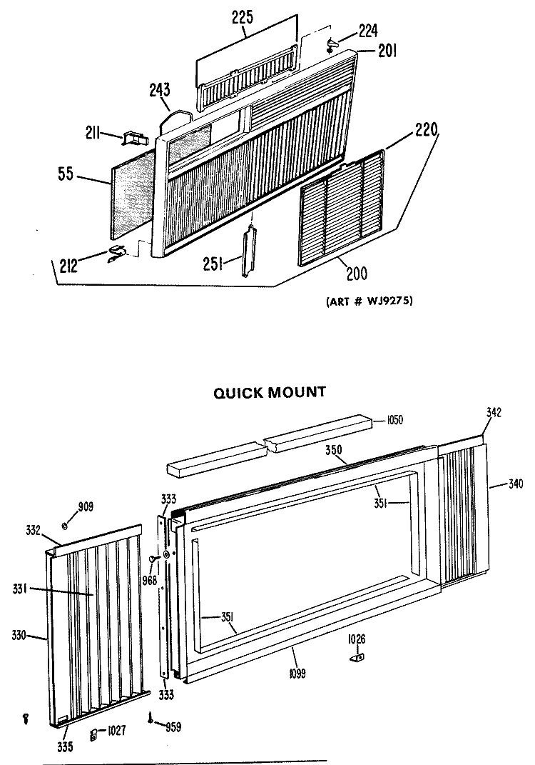 ROOM AIR CONDITIONER Diagram and Parts List for KJ906LSL2  Hotpoint Air Conditioner