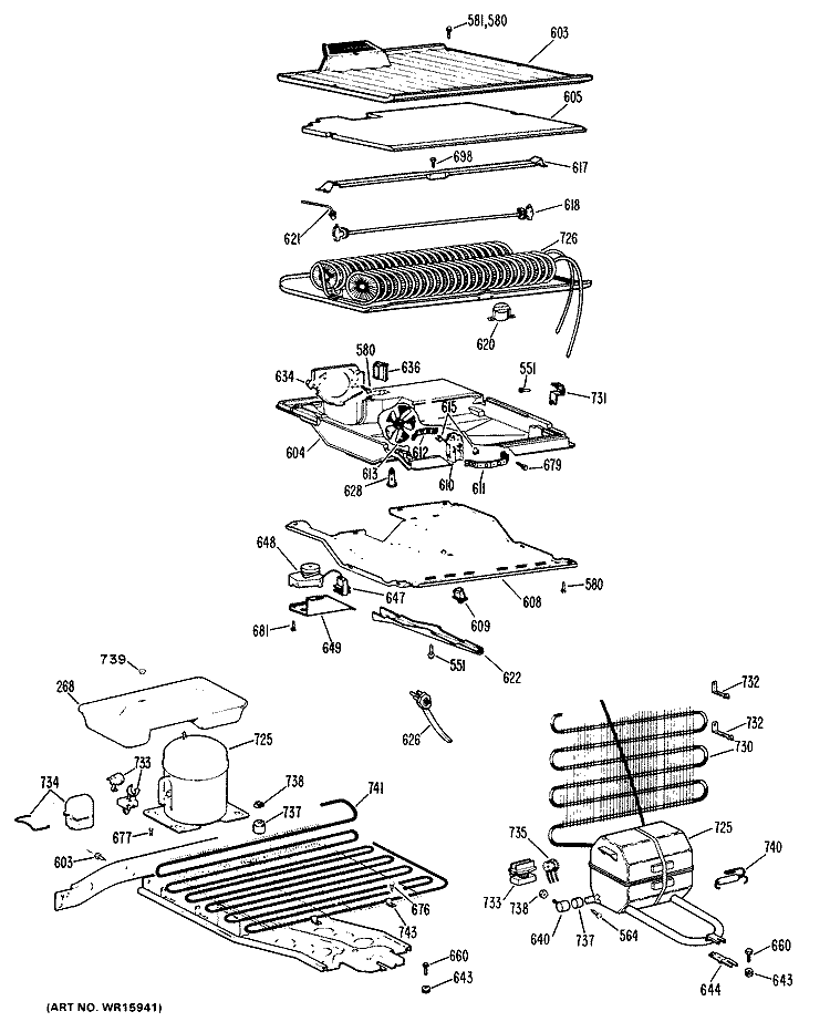Section Diagram and Parts List for CTF15GFC  Hotpoint Refrigerator