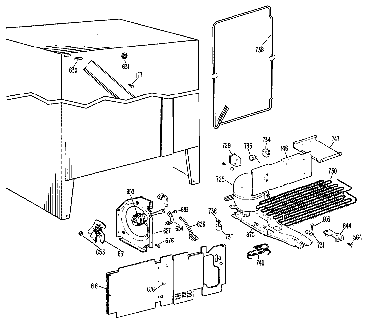 Section Diagram and Parts List for CSX22EGB  Hotpoint Refrigerator