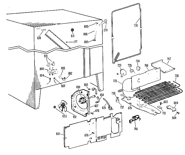 Section Diagram and Parts List for CSX22TGB  Hotpoint Refrigerator