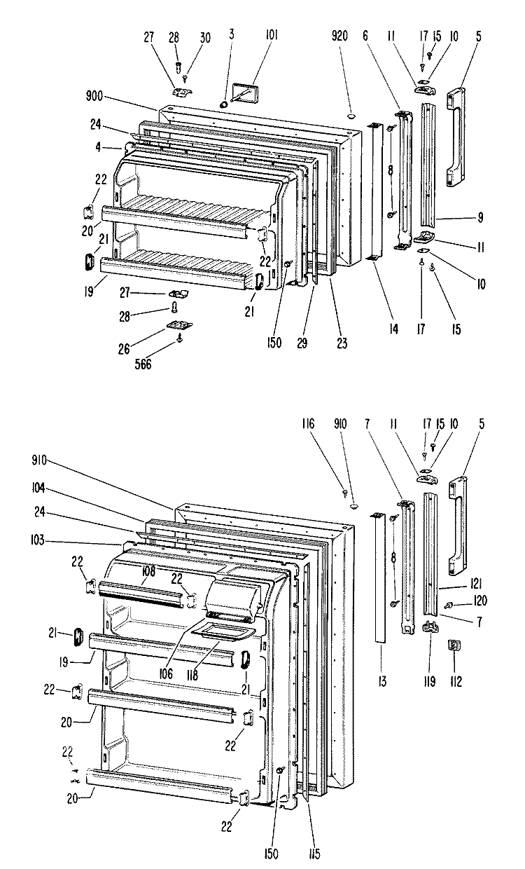 Section Diagram and Parts List for CTF14EGR  Hotpoint Refrigerator
