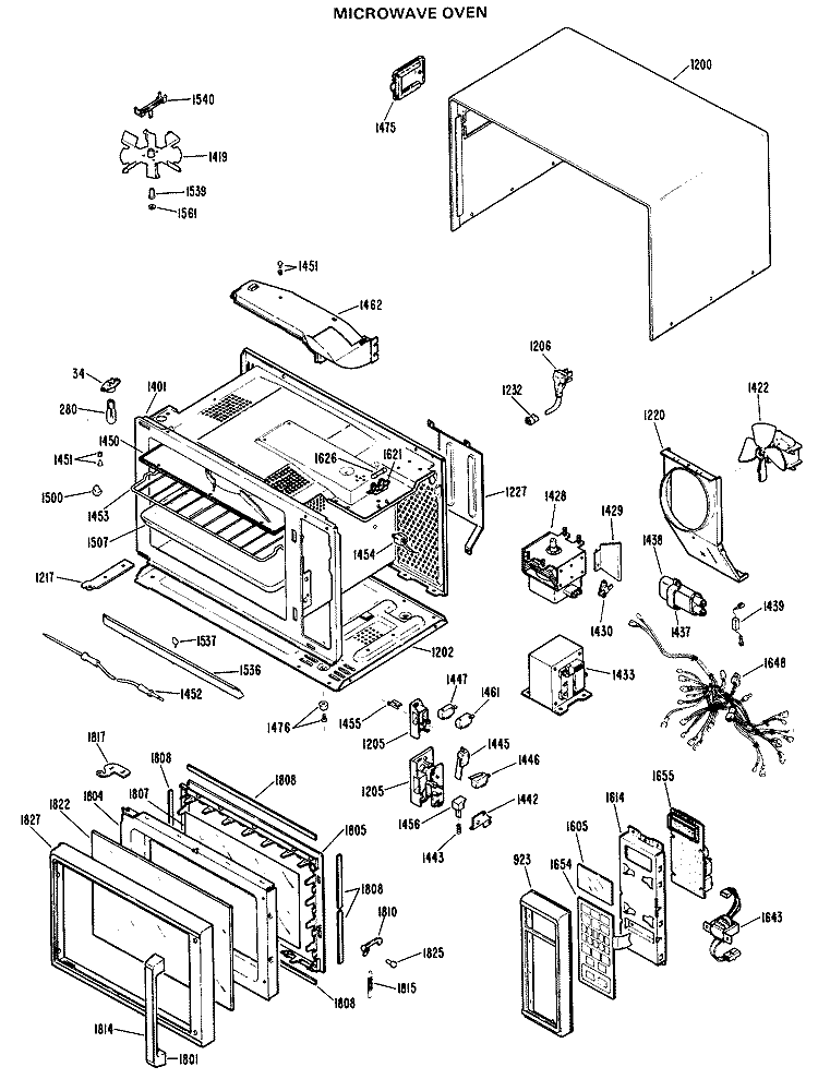 MICROWAVE OVEN Diagram and Parts List for RE102103  Hotpoint Microwave