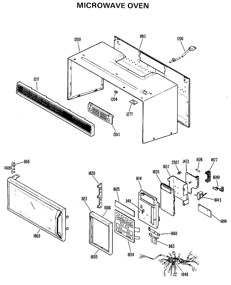 MICROWAVE OVEN Diagram and Parts List for RVM120001  Hotpoint Microwave