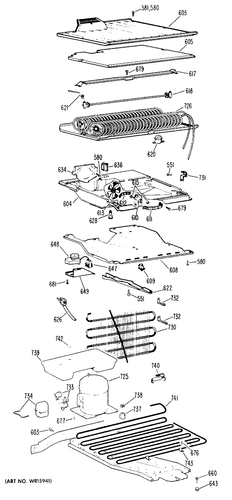Section Diagram and Parts List for CTF14AGCL  Hotpoint Refrigerator