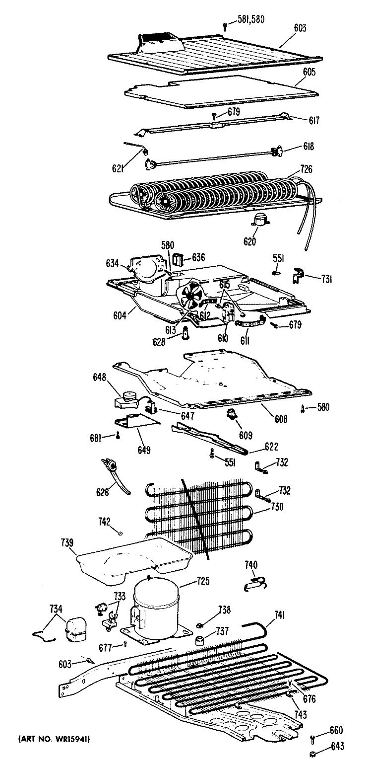 Section Diagram and Parts List for CTF14EGC  Hotpoint Refrigerator