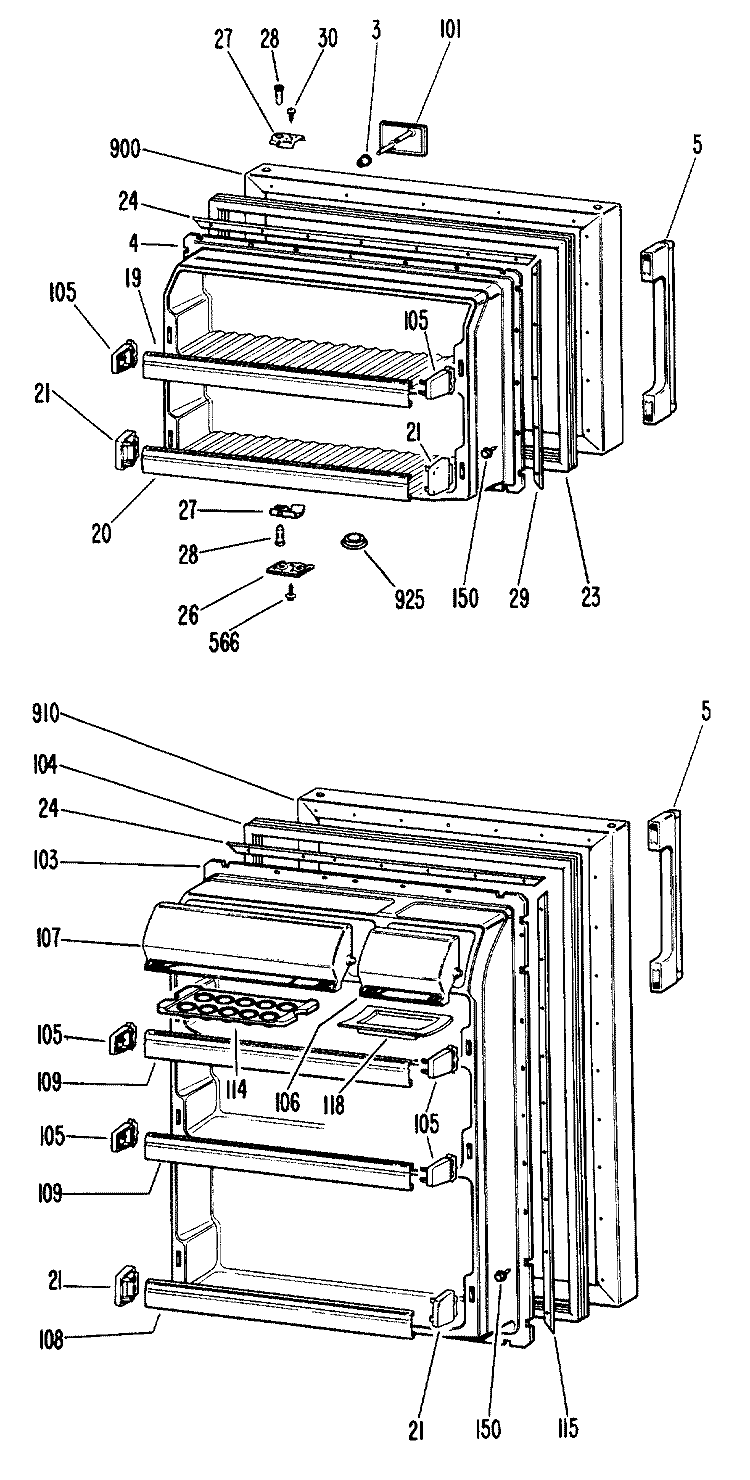 Section Diagram and Parts List for CTF16AGCL  Hotpoint Refrigerator