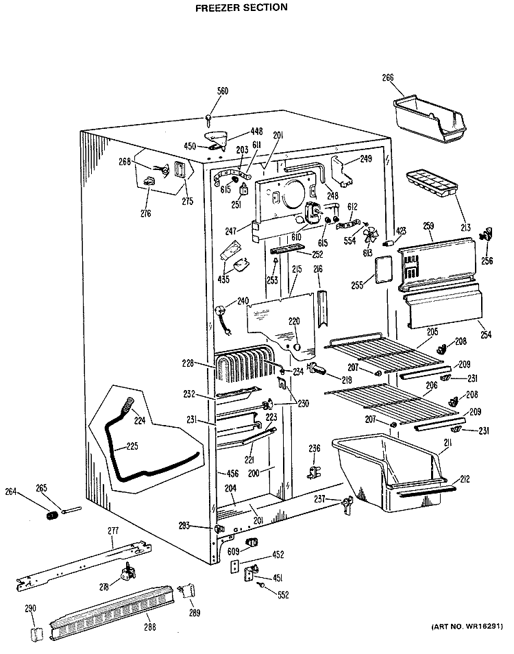 FREEZER SECTION Diagram and Parts List for CSX20EHD  Hotpoint Refrigerator