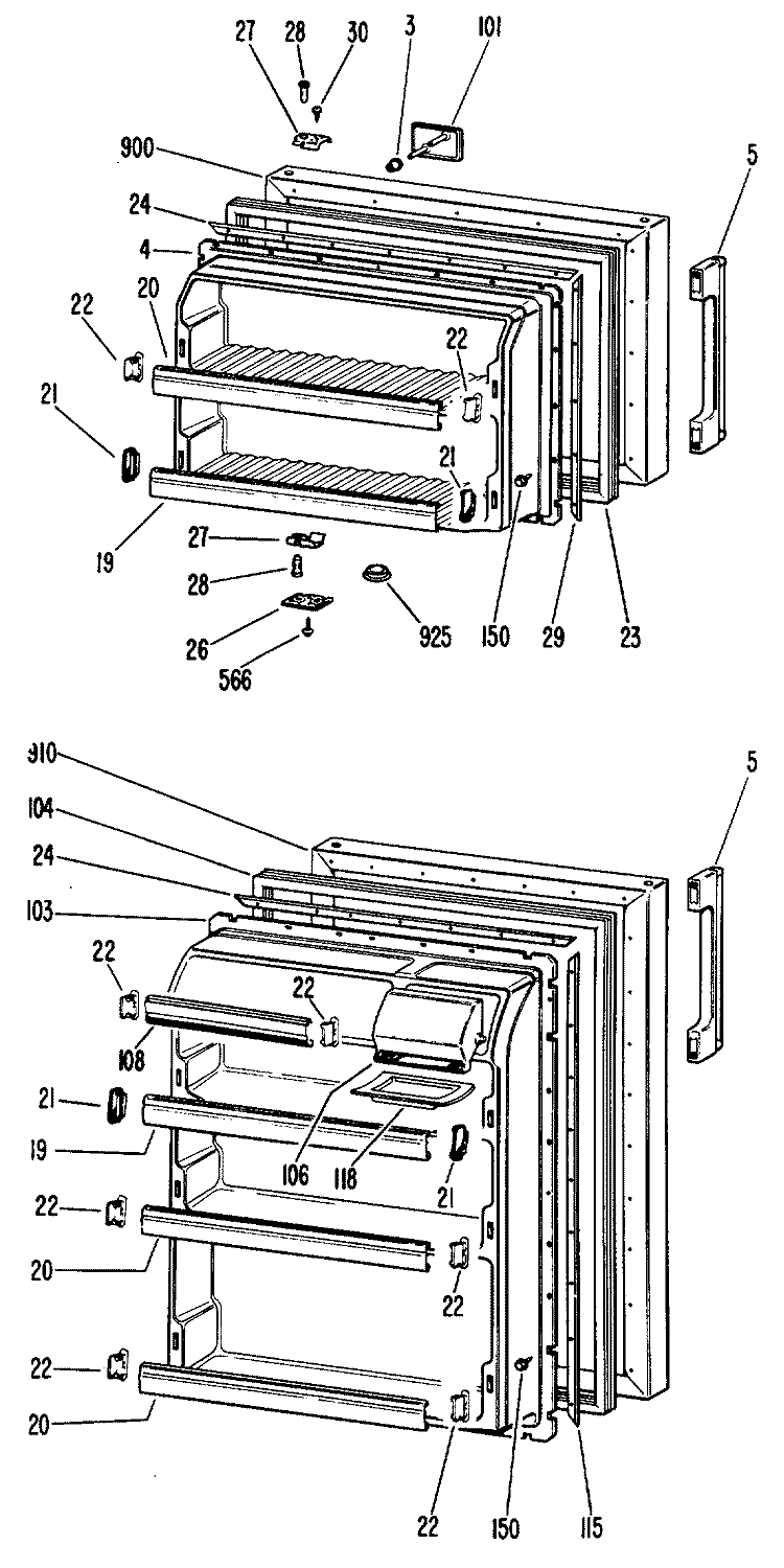 Section Diagram and Parts List for CTF14CJBL  Hotpoint Refrigerator