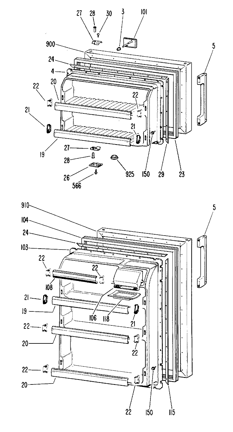 Section Diagram and Parts List for CTF14AJBR  Hotpoint Refrigerator