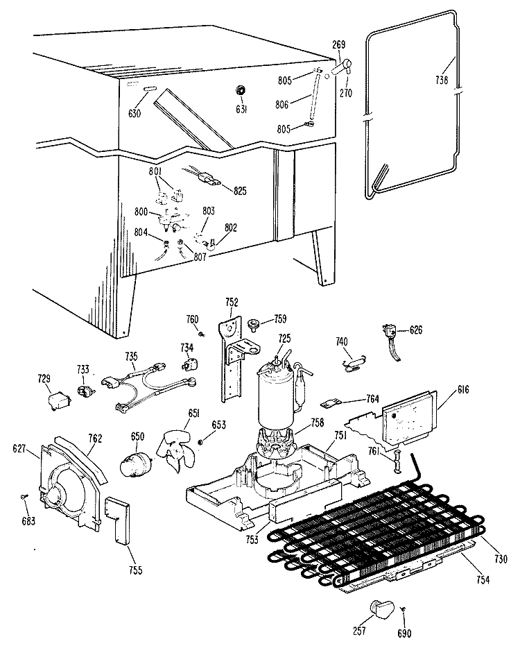 Section Diagram and Parts List for CSX24XJE  Hotpoint Refrigerator