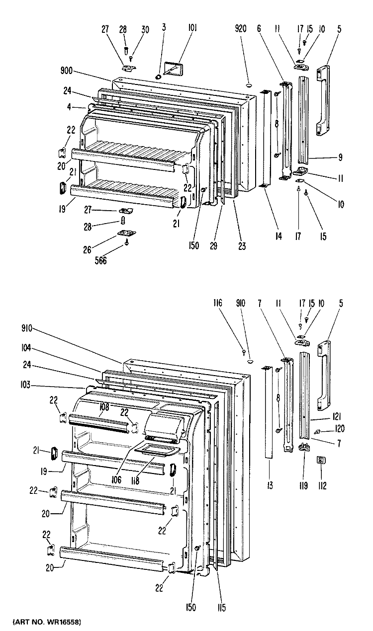 Section Diagram and Parts List for CTF14EJB  Hotpoint Refrigerator