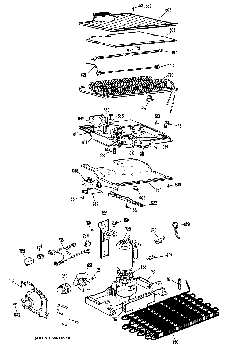 Section Diagram and Parts List for CTF14EJB  Hotpoint Refrigerator
