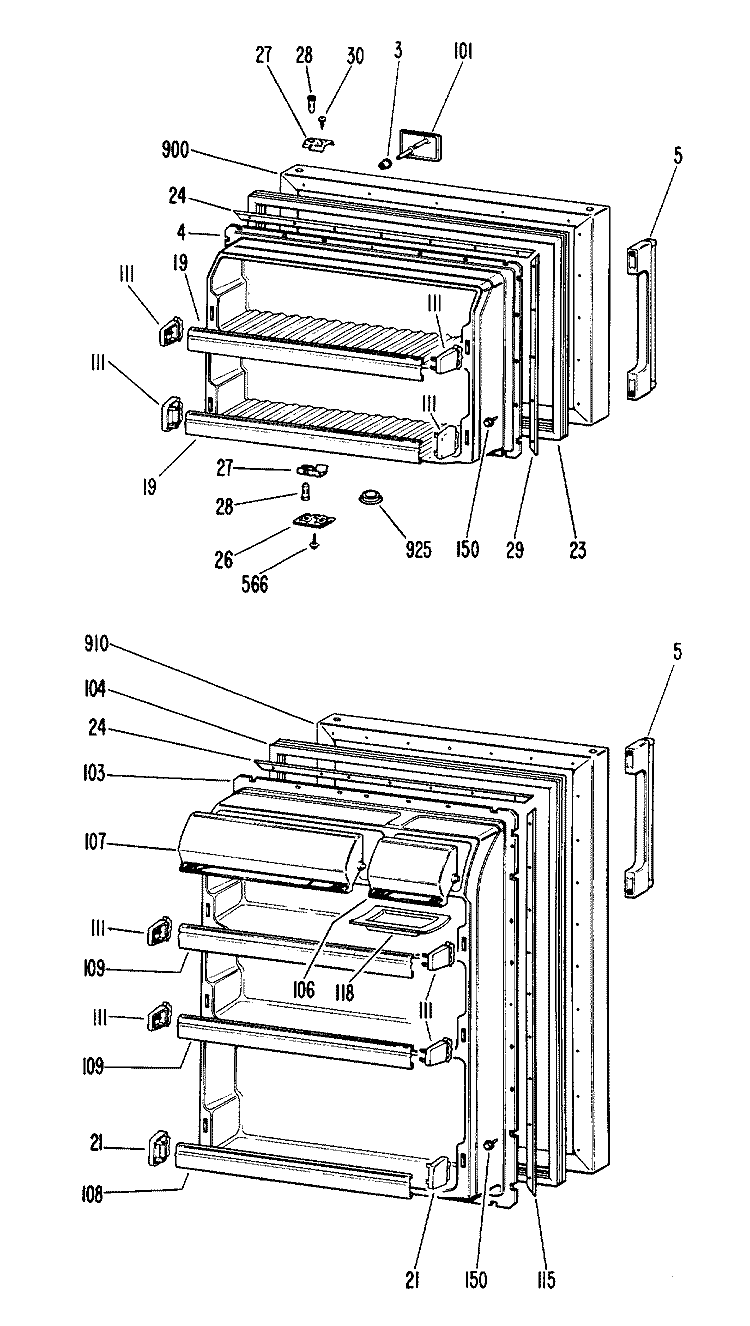 Section Diagram and Parts List for CTF16CJCR  Hotpoint Refrigerator