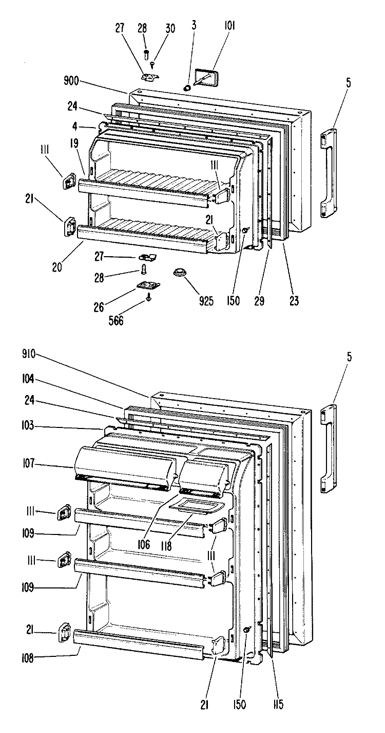 Section Diagram and Parts List for CTF16GJC  Hotpoint Refrigerator