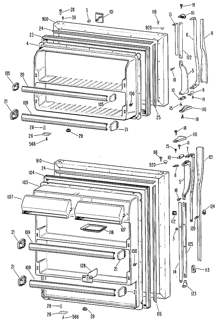 Section Diagram and Parts List for CTX21GKBR  Hotpoint Refrigerator