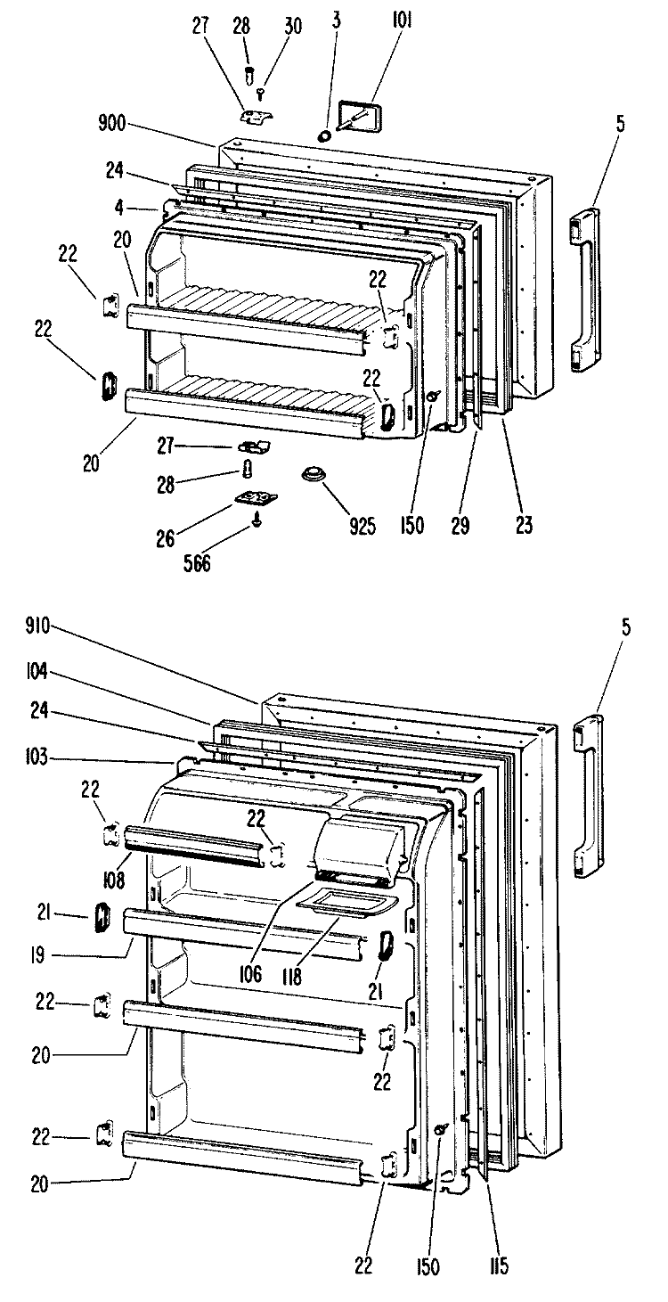 Section Diagram and Parts List for CTF14AJDL  Hotpoint Refrigerator