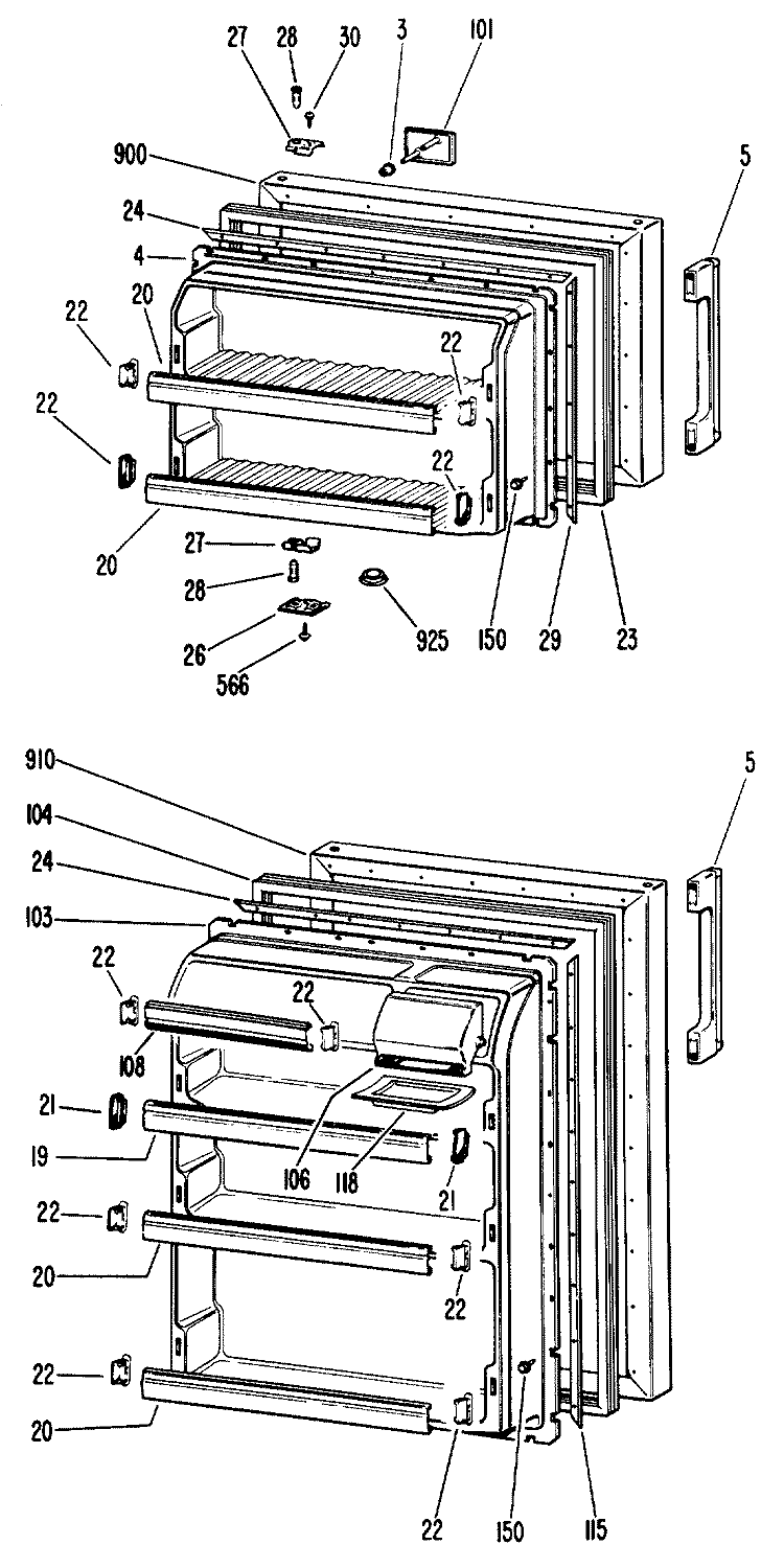 Section Diagram and Parts List for CTF14CJDR  Hotpoint Refrigerator
