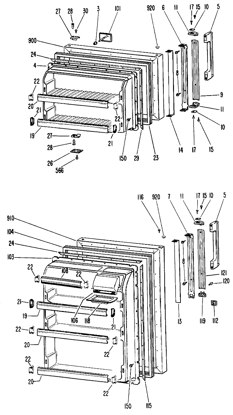 Section Diagram and Parts List for CTF14EJD  Hotpoint Refrigerator