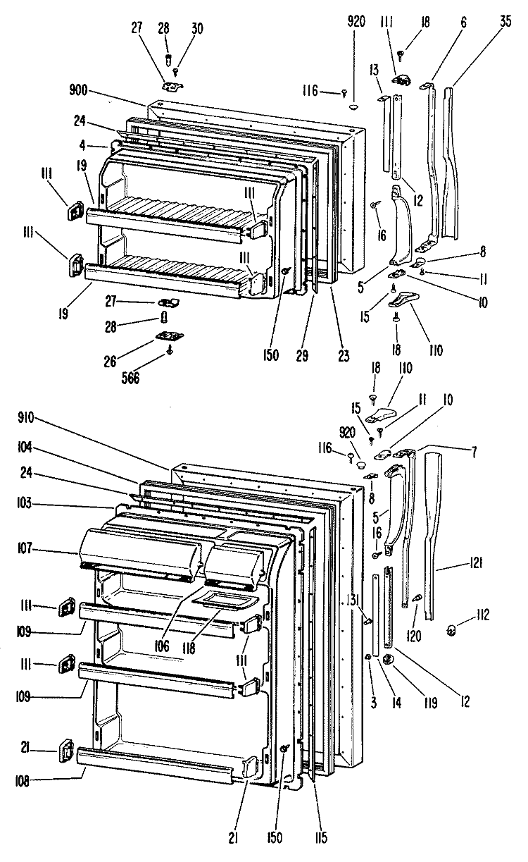 Section Diagram and Parts List for CTF16EKB  Hotpoint Refrigerator