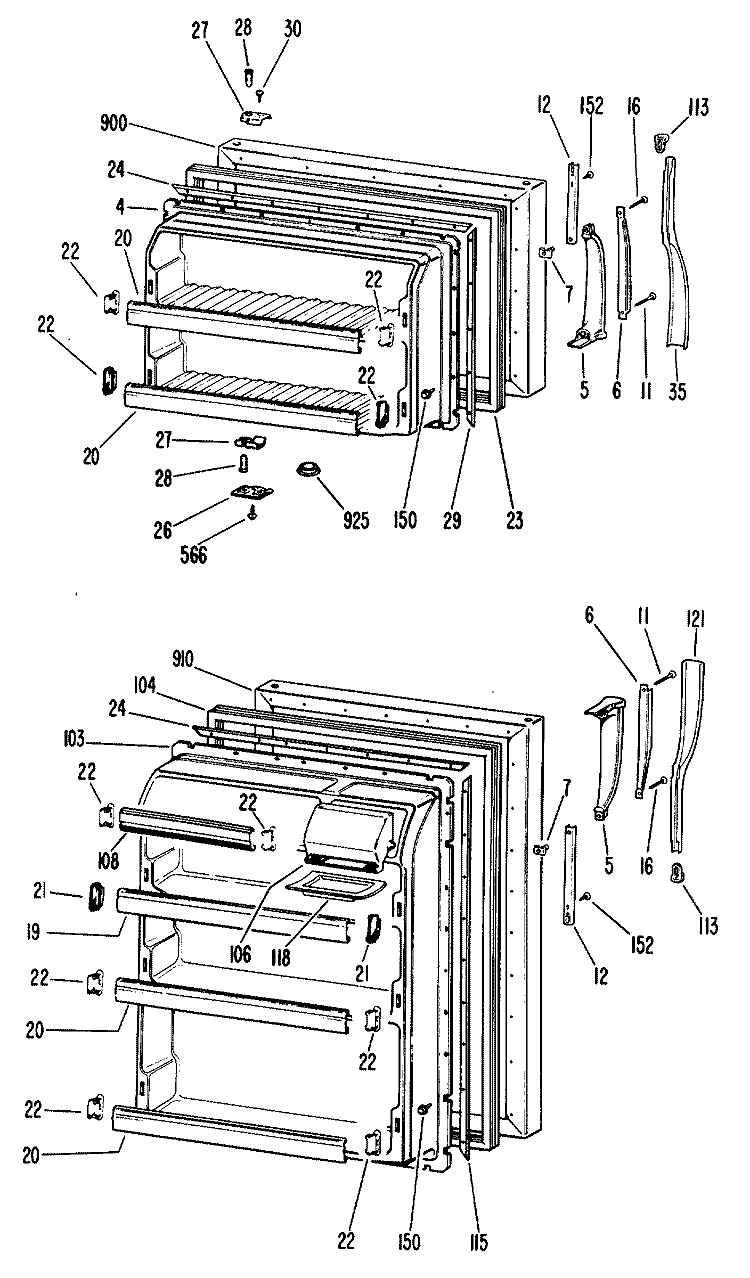 Section Diagram and Parts List for CTFP14CKBR  Hotpoint Refrigerator