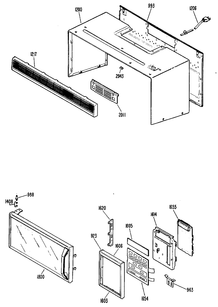 Section Diagram and Parts List for RVM120G01  Hotpoint Microwave