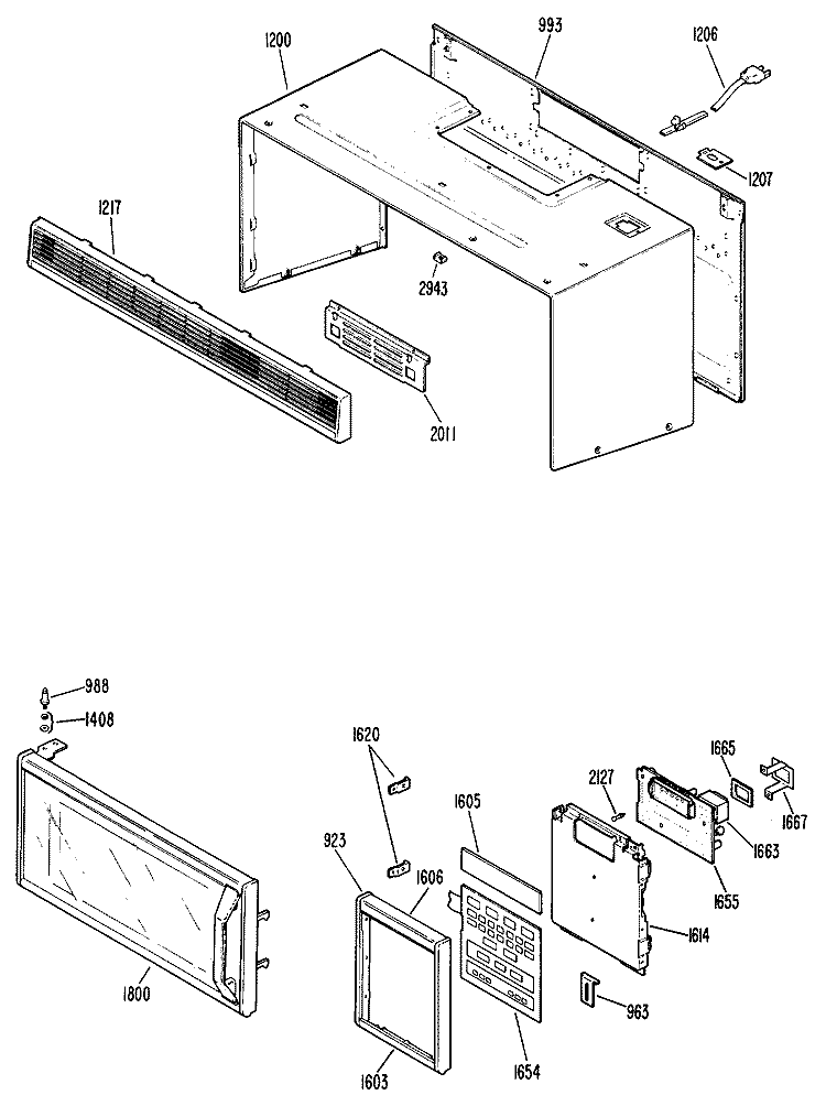 Section Diagram and Parts List for RVM120H01  Hotpoint Microwave