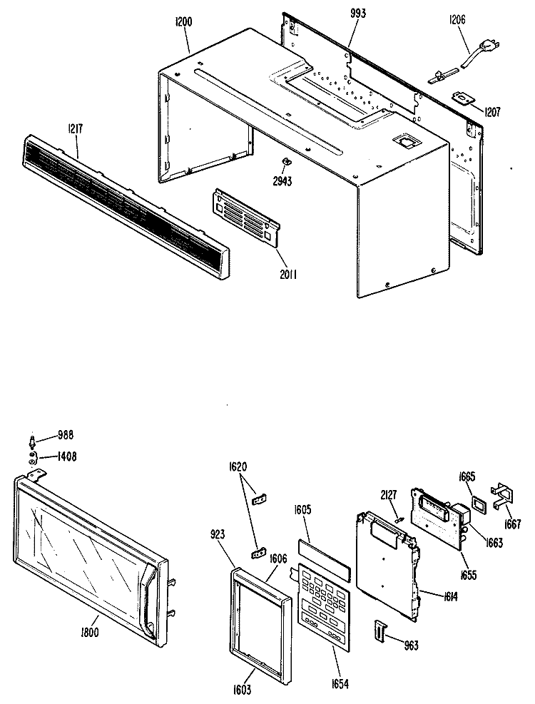 Section Diagram and Parts List for RVM122H02  Hotpoint Microwave