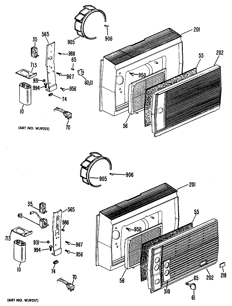 Section Diagram and Parts List for KTL04LAB2  Hotpoint Air Conditioner