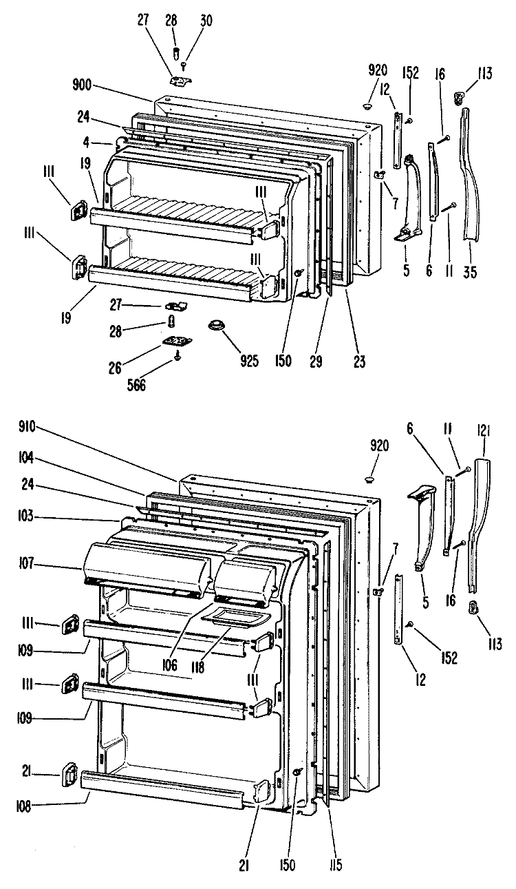 Section Diagram and Parts List for CTFP16CKCR  Hotpoint Refrigerator