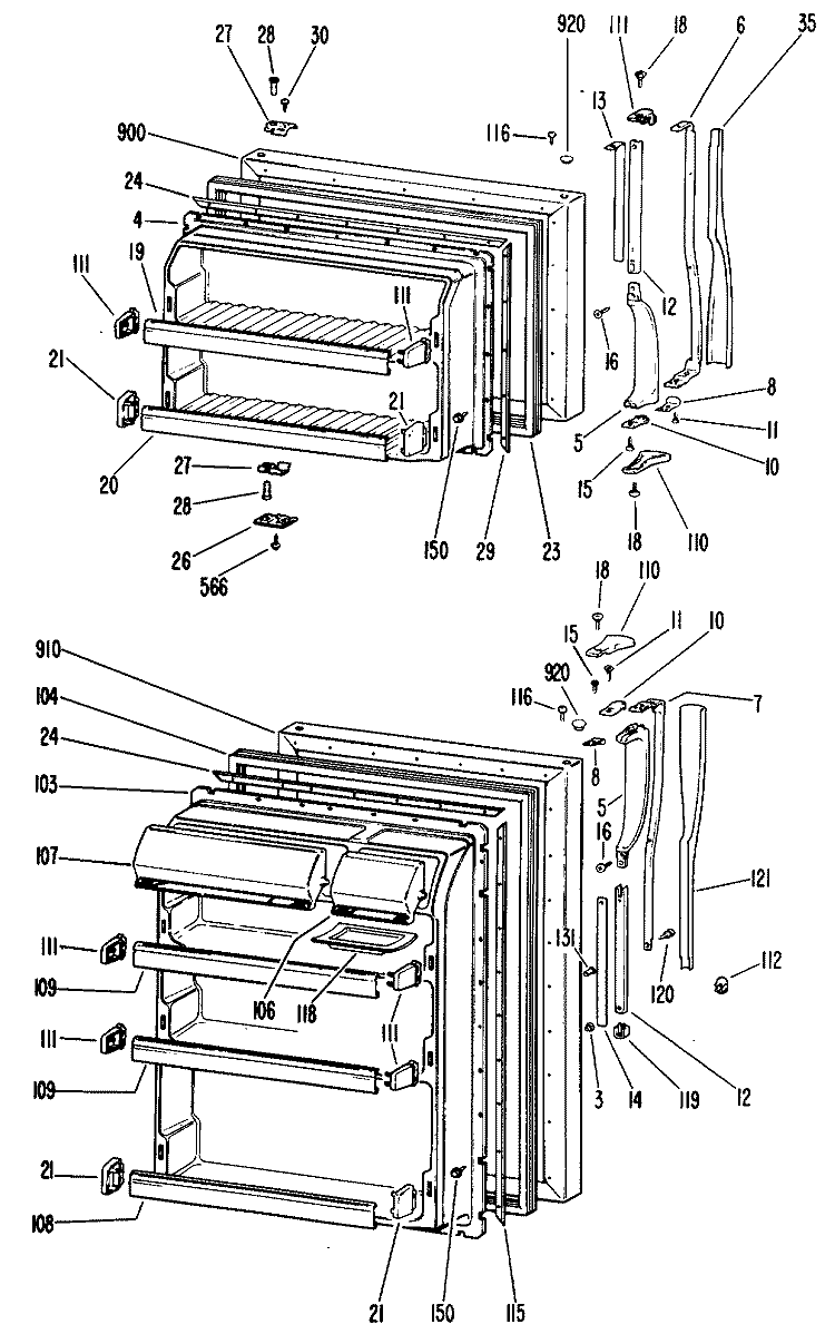 Section Diagram and Parts List for CTFP16EKC  Hotpoint Refrigerator