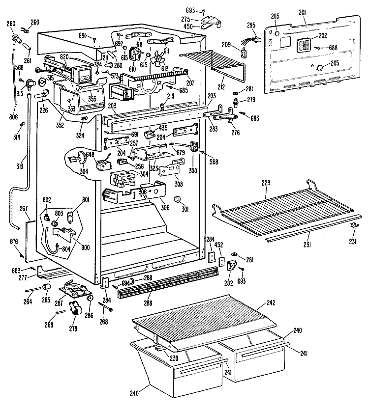 Section Diagram and Parts List for CTX18AKER  Hotpoint Refrigerator