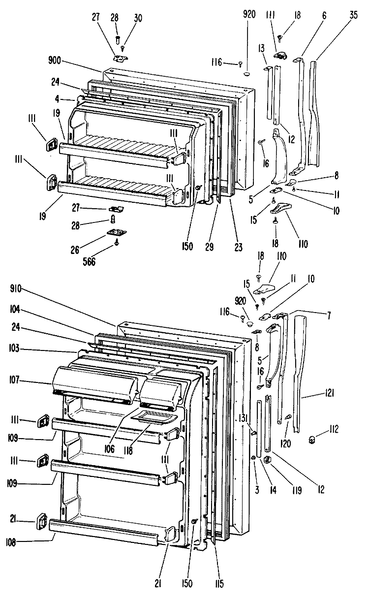 Section Diagram and Parts List for CTF16GKC  Hotpoint Refrigerator
