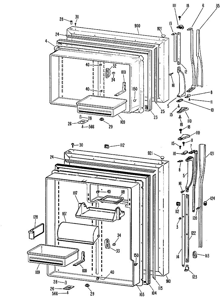 Section Diagram and Parts List for CTX19GKGR  Hotpoint Refrigerator