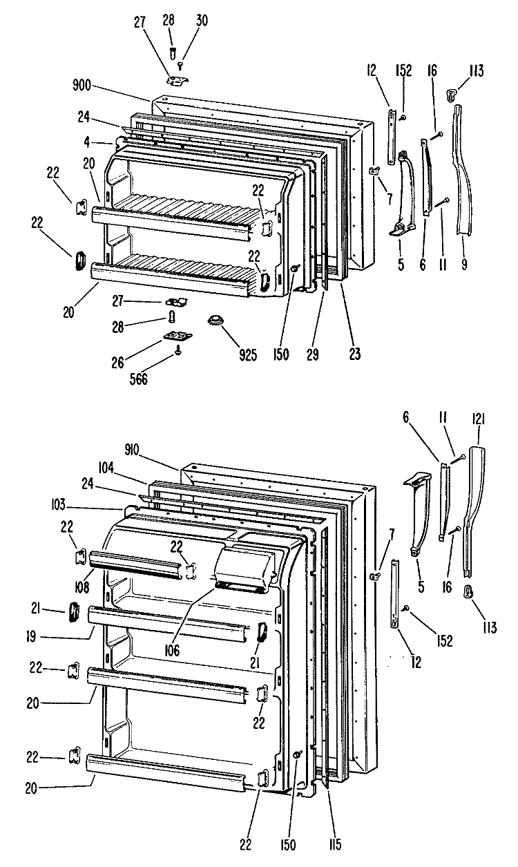 Section Diagram and Parts List for CTFP14CLBR  Hotpoint Refrigerator