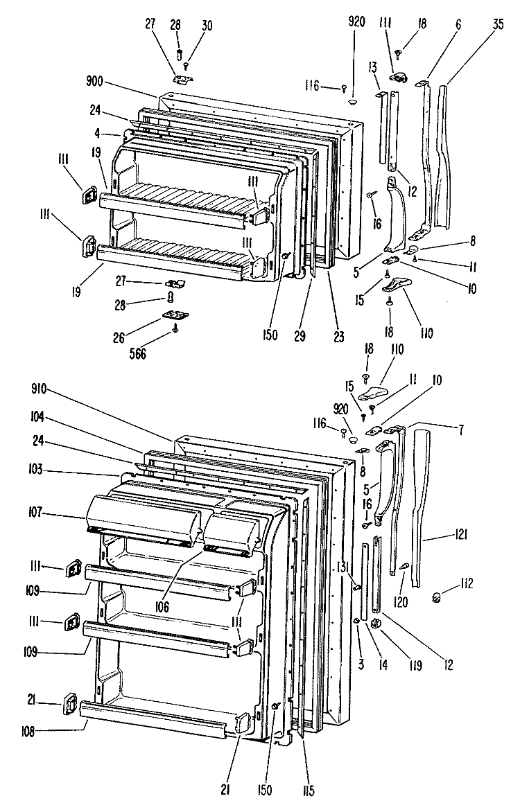 Section Diagram and Parts List for CTF16EKD  Hotpoint Refrigerator