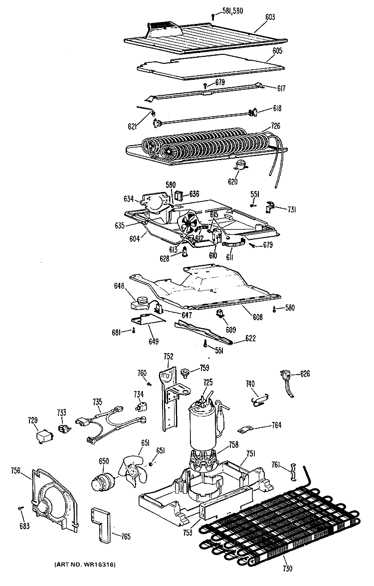 Section Diagram and Parts List for CTF16EKD  Hotpoint Refrigerator